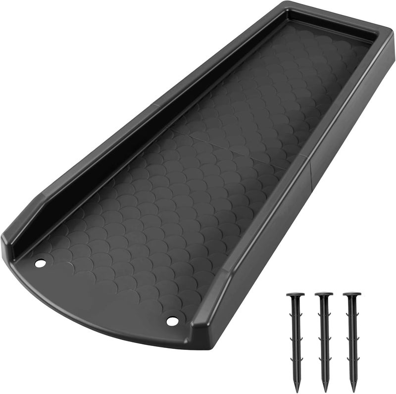 Ogutter Splash Blocks for Gutters Downspouts, 24" Downspout Extensions for Rain Water Drainage, Thickened Gutter Splash Guard with Fixing Piles(1 Pack, Black) - Image 1